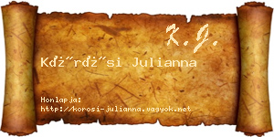 Kőrösi Julianna névjegykártya